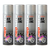 4X Promatic Alu Zinc Spray Paint 500ml Spray Paint